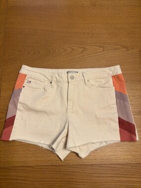 Dear John High Rise Cream Shorts with Color Side Stripes Size 31 Womens